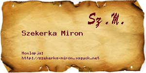 Szekerka Miron névjegykártya